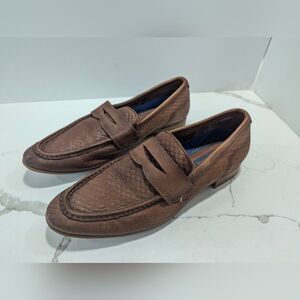 Vince Camuto Men's Garwin leather chocolate brown Loafers shoes oxford dress 12